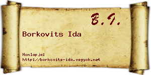 Borkovits Ida névjegykártya