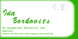 ida borkovits business card